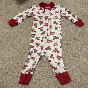 Magnolia Baby 12 month  Red and White Kids Footie Pajama